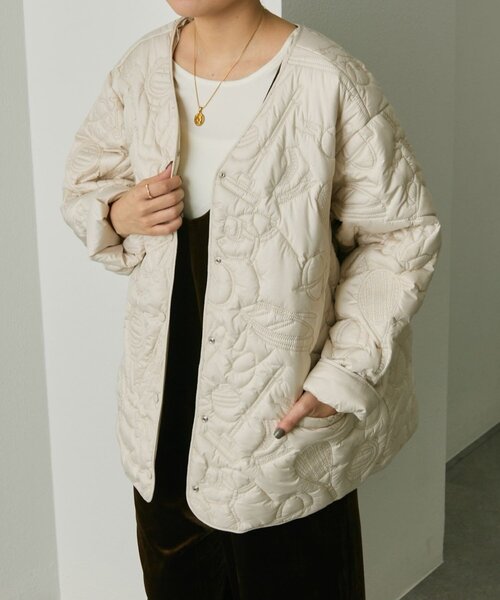 ear PAPILLONNER（イアパピヨネ）の「《WEB限定カラーあり》楽器柄/スポーツ柄/キルティングジャケット/アウター【SUM1 STYLE(スミスタイル)】（その他アウター・レディース・ブラウン/カーキ/アイボリー/ブラック系その他/ブラック・FREE）」の10枚目の写真