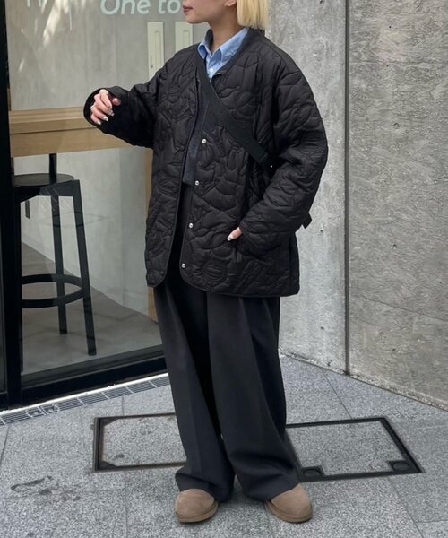 ear PAPILLONNER(イアパピヨネ)の「《WEB限定カラーあり》楽器柄/スポーツ柄/キルティングジャケット/アウター【SUM1 STYLE(スミスタイル)】(その他アウター・レディース・ブラウン/カーキ/アイボリー/ブラック系その他/ブラック・FREE)」の10枚目の写真