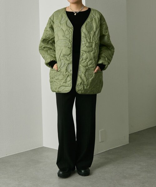 ear PAPILLONNER（イアパピヨネ）の「《WEB限定カラーあり》楽器柄/スポーツ柄/キルティングジャケット/アウター【SUM1 STYLE(スミスタイル)】（その他アウター・レディース・ブラウン/カーキ/アイボリー/ブラック系その他/ブラック・FREE）」の14枚目の写真