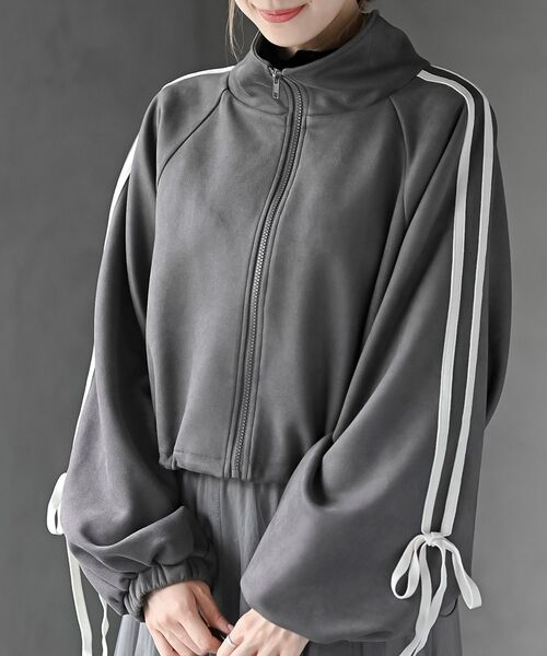 リボン袖スエードポンチトラックジャケット（その他アウター）｜rps