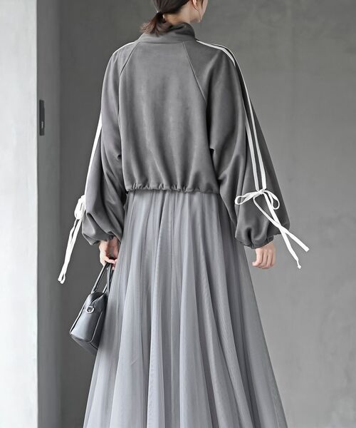 リボン袖スエードポンチトラックジャケット（その他アウター）｜rps