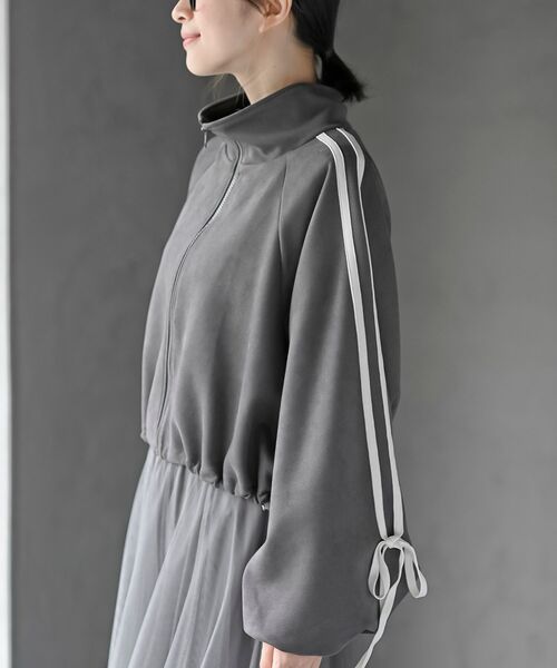 リボン袖スエードポンチトラックジャケット（その他アウター）｜rps