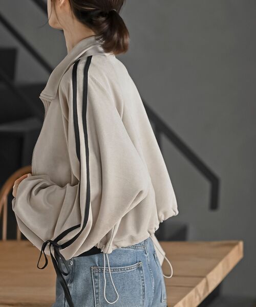 リボン袖スエードポンチトラックジャケット（その他アウター）｜rps