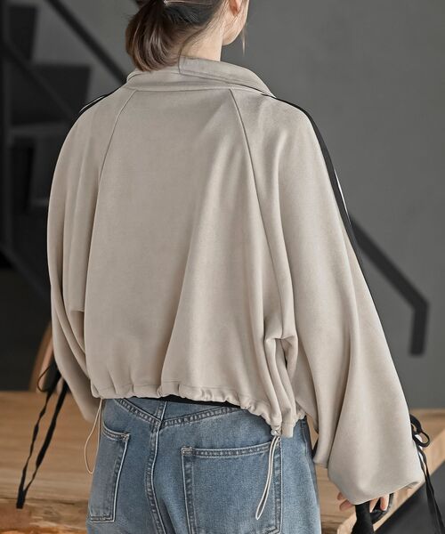 リボン袖スエードポンチトラックジャケット（その他アウター）｜rps