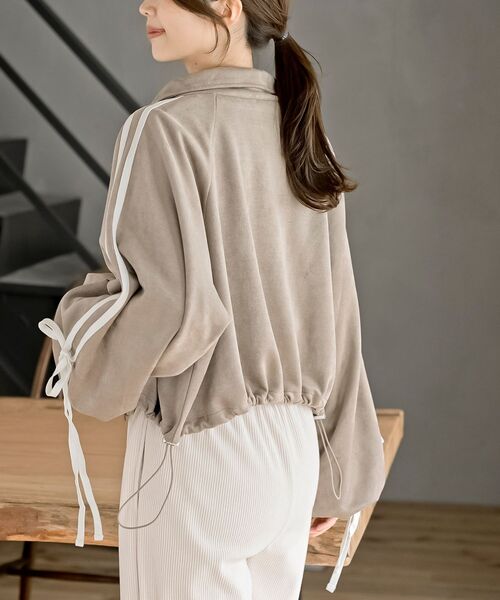 リボン袖スエードポンチトラックジャケット（その他アウター）｜rps