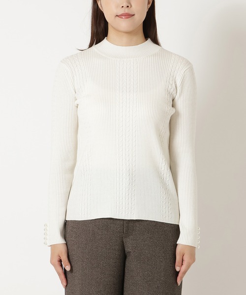 Rose Tiara（ローズティアラ）の「【定番人気アイテム】リブニット（ニット/セーター・レディース・ピンク/ブラック/オフホワイト/グレー・38/46/42）」の17枚目の写真