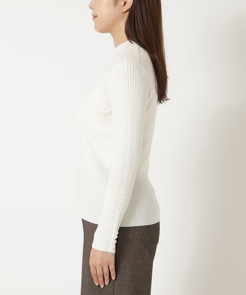 Rose Tiara（ローズティアラ）の「【定番人気アイテム】リブニット（ニット/セーター・レディース・ピンク/ブラック/オフホワイト/グレー・38/46/42）」の18枚目の写真