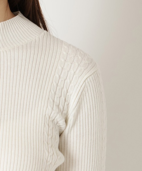 Rose Tiara（ローズティアラ）の「【定番人気アイテム】リブニット（ニット/セーター・レディース・ピンク/ブラック/オフホワイト/グレー・38/46/42）」の21枚目の写真