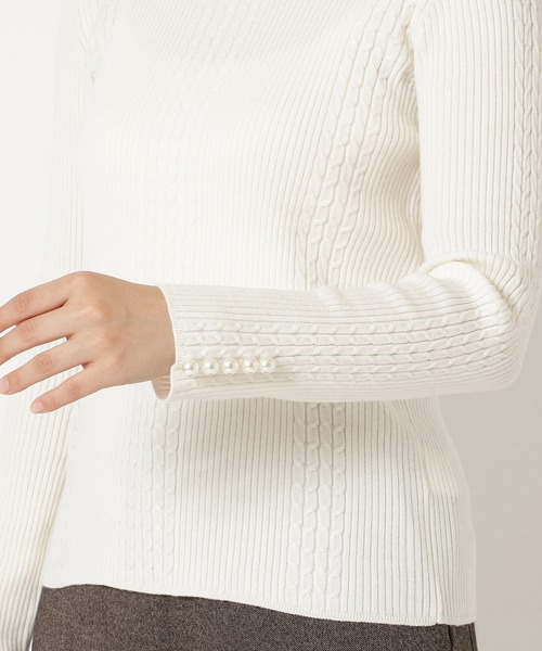 Rose Tiara（ローズティアラ）の「【定番人気アイテム】リブニット（ニット/セーター・レディース・ピンク/ブラック/オフホワイト/グレー・38/46/42）」の22枚目の写真