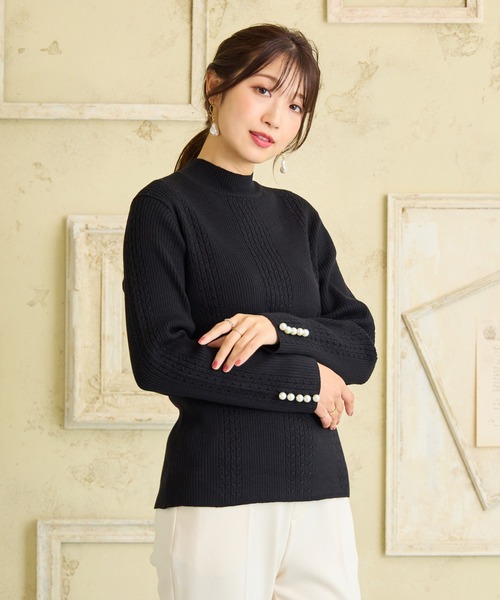 Rose Tiara（ローズティアラ）の「【定番人気アイテム】リブニット（ニット/セーター・レディース・ピンク/ブラック/オフホワイト/グレー・38/46/42）」の16枚目の写真