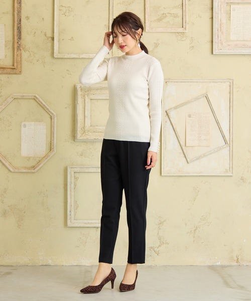 Rose Tiara（ローズティアラ）の「【定番人気アイテム】リブニット（ニット/セーター・レディース・ピンク/ブラック/オフホワイト/グレー・38/46/42）」の10枚目の写真