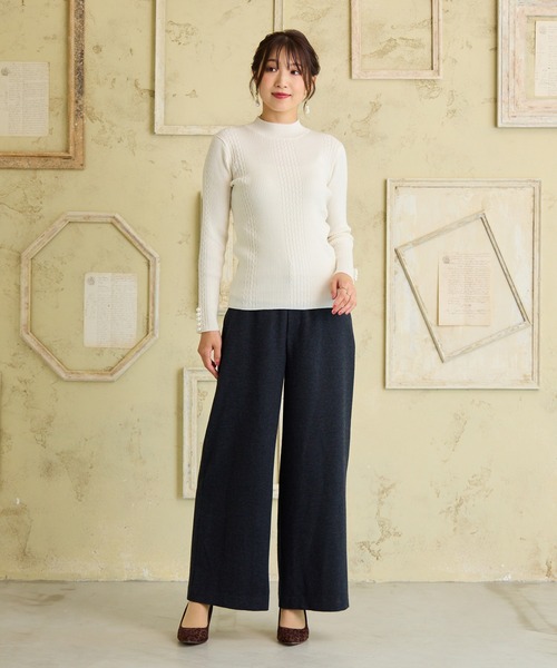 Rose Tiara（ローズティアラ）の「【定番人気アイテム】リブニット（ニット/セーター・レディース・ピンク/ブラック/オフホワイト/グレー・38/46/42）」の11枚目の写真