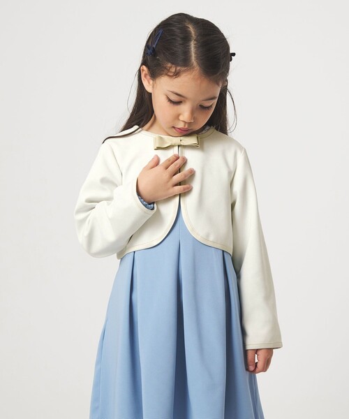 green label relaxing（グリーンレーベルリラクシング）の「リップルボレロ / キッズ 110cm-130cm（スーツジャケット・キッズ・オフホワイト/ネイビー・130cm/120cm/110cm）」の5枚目の写真