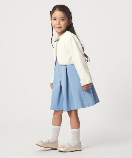 green label relaxing（グリーンレーベルリラクシング）の「リップルボレロ / キッズ 110cm-130cm（スーツジャケット・キッズ・オフホワイト/ネイビー・130cm/120cm/110cm）」の6枚目の写真