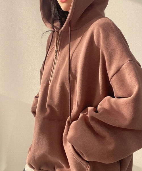 SallyLunn（サリーラン）の「ジッププルオーバーパーカー（パーカー・レディース・グレー/ピンク/アイボリー/ブラック・MEDIUM/LARGE）」の8枚目の写真