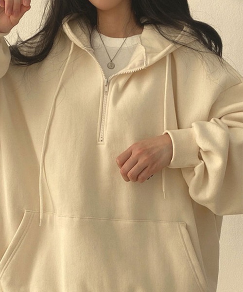 SallyLunn（サリーラン）の「ジッププルオーバーパーカー（パーカー・レディース・グレー/ピンク/アイボリー/ブラック・MEDIUM/LARGE）」の14枚目の写真