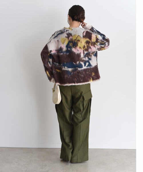 新品　今季　エイミーロウ　アートJQシャギーニットカーデ　アイボリー アートJQシャギーニットカーデ Eimee Law│Eimee Law & LHELBIE 公式