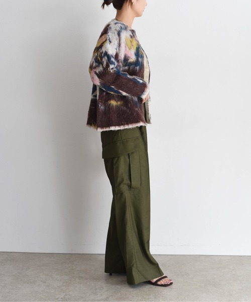 Eimee Law（エイミーロウ）の「アートJQシャギーニットカーデ（カーディガン/ボレロ・レディース・グレー/アイボリー・FREE）」の17枚目の写真