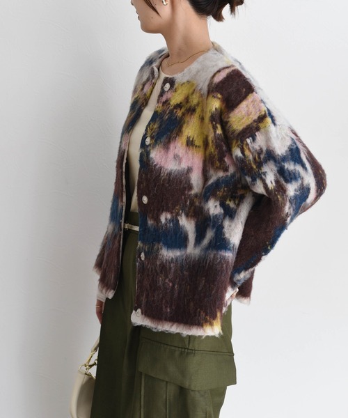 Eimee Law（エイミーロウ）の「アートJQシャギーニットカーデ（カーディガン/ボレロ・レディース・グレー/アイボリー・FREE）」の19枚目の写真