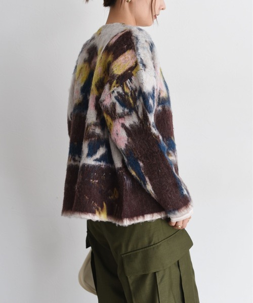 Eimee Law（エイミーロウ）の「アートJQシャギーニットカーデ（カーディガン/ボレロ・レディース・グレー/アイボリー・FREE）」の22枚目の写真