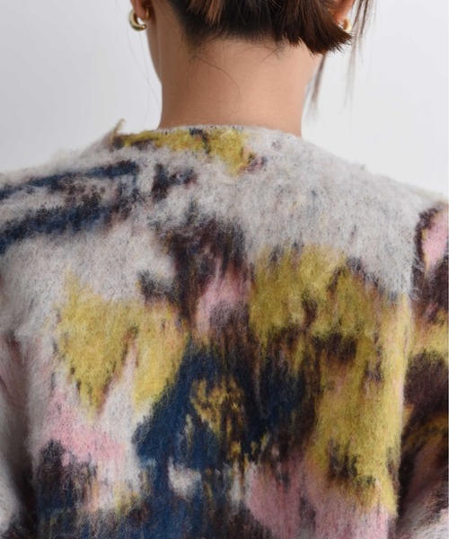 新品　今季　エイミーロウ　アートJQシャギーニットカーデ　アイボリー アートJQシャギーニットカーデ Eimee Law│Eimee Law & LHELBIE 公式