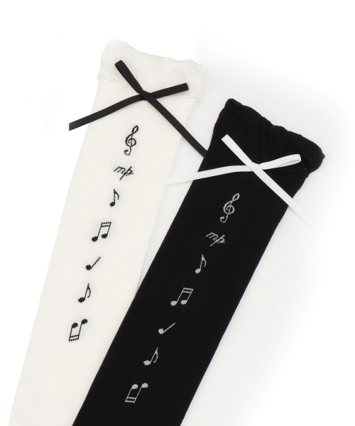 音符＆リボンハイソックス♪（ソックス/靴下）｜mezzo piano