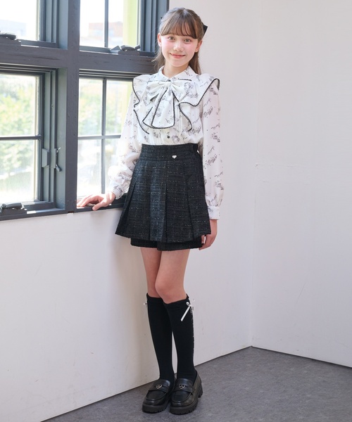 mezzo piano Junior(メゾピアノジュニア)の「音符&リボンハイソックス♪(ソックス/靴下・キッズ・オフホワイト/ブラック・S(22-25cm))」の11枚目の写真