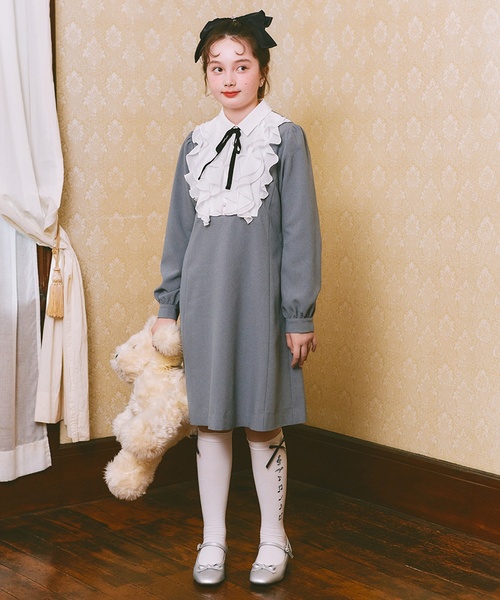 mezzo piano Junior(メゾピアノジュニア)の「音符&リボンハイソックス♪(ソックス/靴下・キッズ・オフホワイト/ブラック・S(22-25cm))」の12枚目の写真