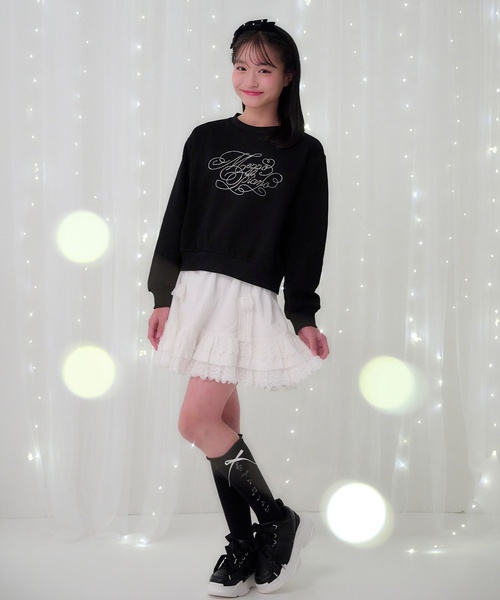 mezzo piano Junior(メゾピアノジュニア)の「音符&リボンハイソックス♪(ソックス/靴下・キッズ・オフホワイト/ブラック・S(22-25cm))」の18枚目の写真