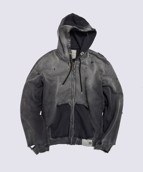 Maison MIHARA YASUHIRO（メゾンミハラヤスヒロ）の「【MIHARAYASUHIRO/ミハラヤスヒロ】SUN FADED PARKA（パーカー・メンズ・グリーン/ブラック・46/48）」の2枚目の写真