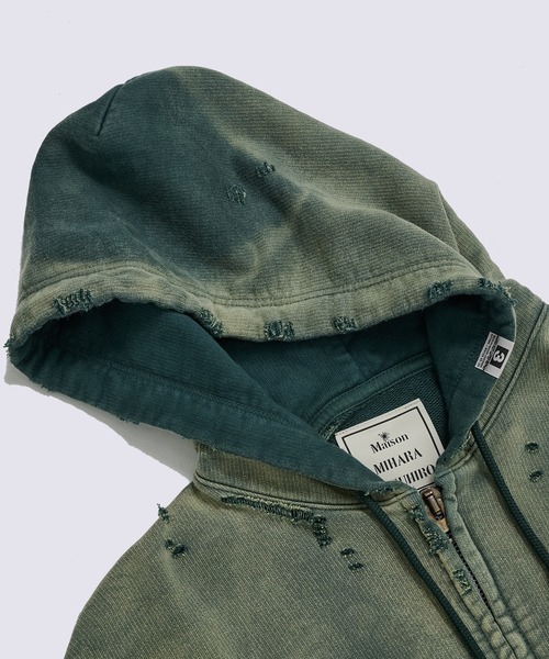 Maison MIHARA YASUHIRO（メゾンミハラヤスヒロ）の「【MIHARAYASUHIRO/ミハラヤスヒロ】SUN FADED PARKA（パーカー・メンズ・グリーン/ブラック・46/48）」の10枚目の写真