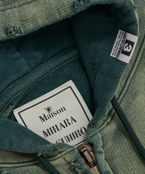 Maison MIHARA YASUHIRO（メゾンミハラヤスヒロ）の「【MIHARAYASUHIRO/ミハラヤスヒロ】SUN FADED PARKA（パーカー・メンズ・グリーン/ブラック・46/48）」の11枚目の写真