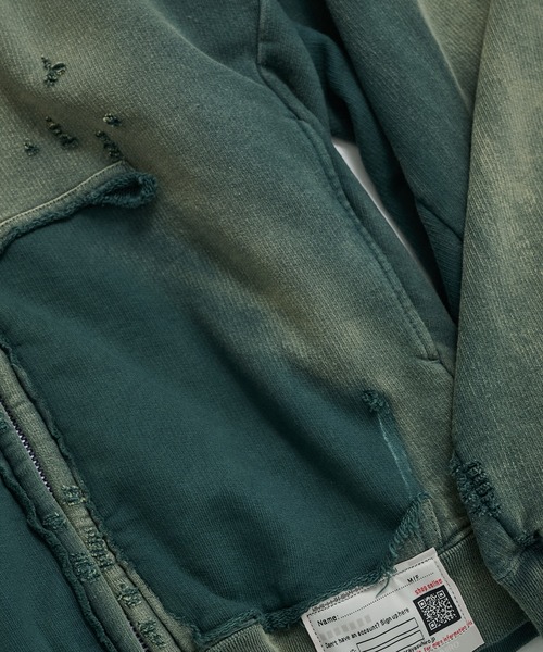 Maison MIHARA YASUHIRO（メゾンミハラヤスヒロ）の「【MIHARAYASUHIRO/ミハラヤスヒロ】SUN FADED PARKA（パーカー・メンズ・グリーン/ブラック・46/48）」の12枚目の写真