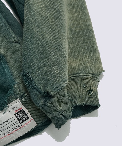 Maison MIHARA YASUHIRO（メゾンミハラヤスヒロ）の「【MIHARAYASUHIRO/ミハラヤスヒロ】SUN FADED PARKA（パーカー・メンズ・グリーン/ブラック・46/48）」の13枚目の写真