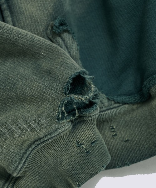 Maison MIHARA YASUHIRO（メゾンミハラヤスヒロ）の「【MIHARAYASUHIRO/ミハラヤスヒロ】SUN FADED PARKA（パーカー・メンズ・グリーン/ブラック・46/48）」の14枚目の写真