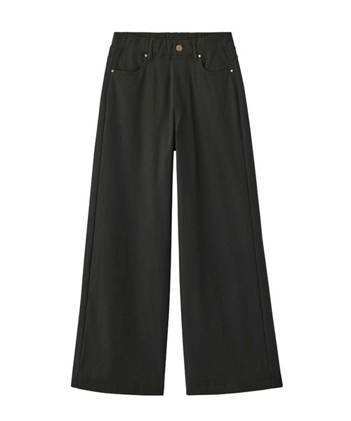 Tuche(トゥシェ)の「Tuche/トゥシェ ワイドパンツ 綿混素材 ストレッチ(その他パンツ・レディース・ブラック/ネイビー・MEDIUM/LARGE/X-LARGE)」の2枚目の写真