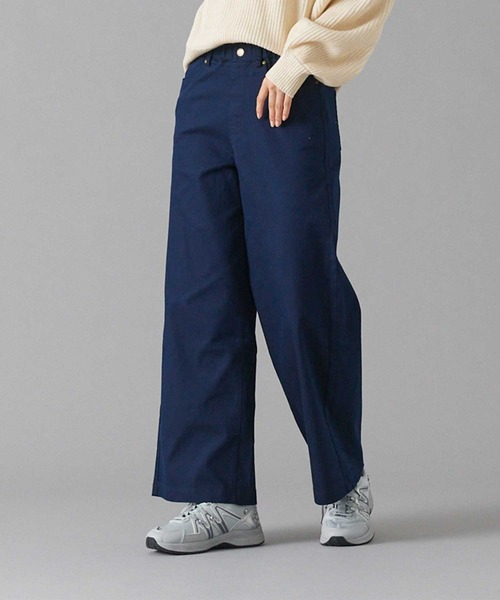 Tuche(トゥシェ)の「Tuche/トゥシェ ワイドパンツ 綿混素材 ストレッチ(その他パンツ・レディース・ブラック/ネイビー・MEDIUM/LARGE/X-LARGE)」の3枚目の写真