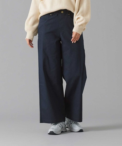 Tuche(トゥシェ)の「Tuche/トゥシェ ワイドパンツ 綿混素材 ストレッチ(その他パンツ・レディース・ブラック/ネイビー・MEDIUM/LARGE/X-LARGE)」の4枚目の写真