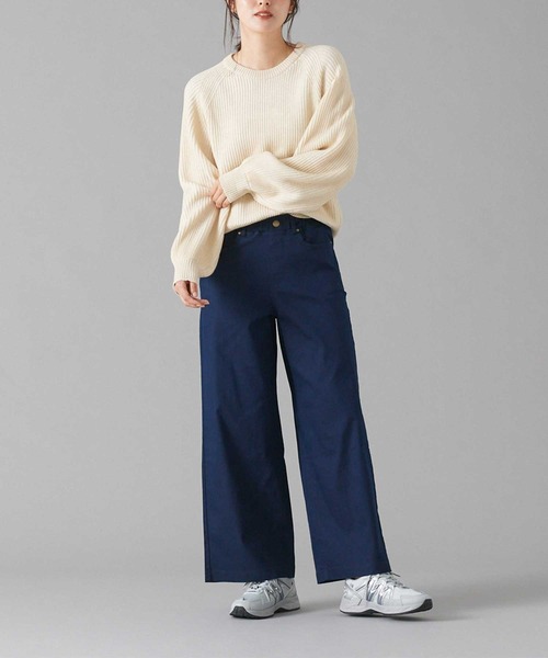 Tuche(トゥシェ)の「Tuche/トゥシェ ワイドパンツ 綿混素材 ストレッチ(その他パンツ・レディース・ブラック/ネイビー・MEDIUM/LARGE/X-LARGE)」の6枚目の写真