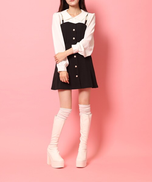 cs T&P(シーエスティーアンドピー)の「厚底プレーンブーツ(ブーツ・レディース・ホワイト/アイボリー/ブラック/ブラック系8・S/M/L/LL)」の6枚目の写真