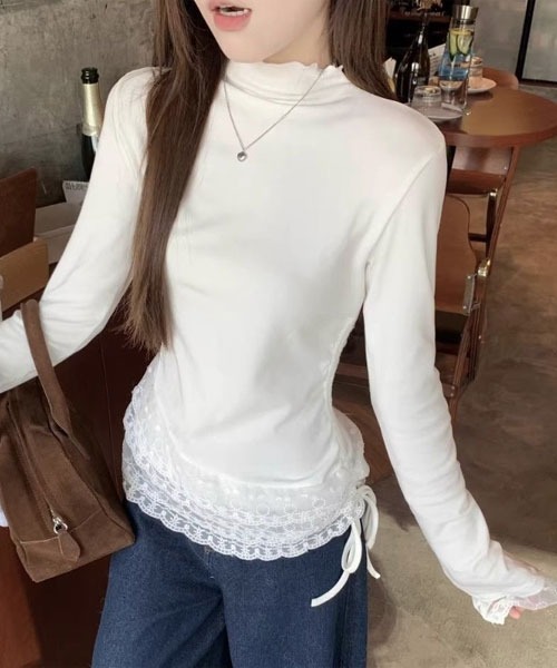 Mayree(メイリー)の「【Mayree】レース リボン カットソー(Tシャツ/カットソー・レディース・アイボリー・SMALL/MEDIUM/LARGE)」の2枚目の写真