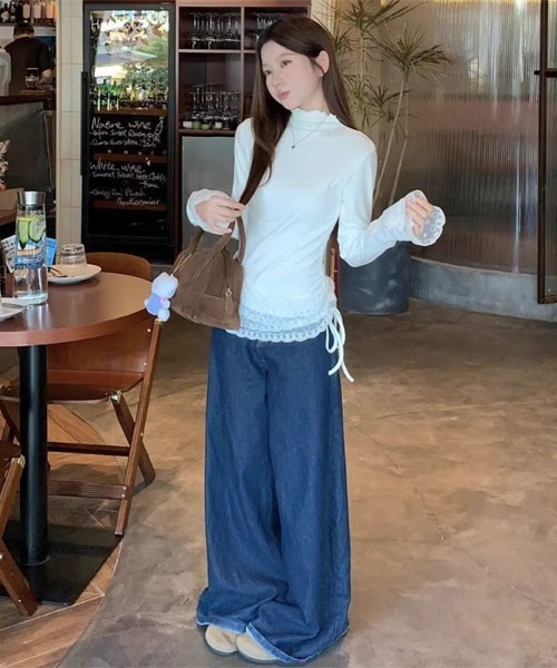 Mayree(メイリー)の「【Mayree】レース リボン カットソー(Tシャツ/カットソー・レディース・アイボリー・SMALL/MEDIUM/LARGE)」の3枚目の写真