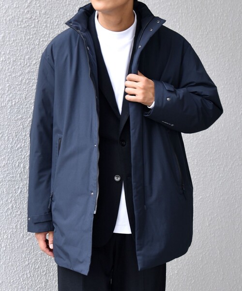 WEB限定】SHIPS any:〈撥水/防風等〉多機能 スタンドカラー ダウン