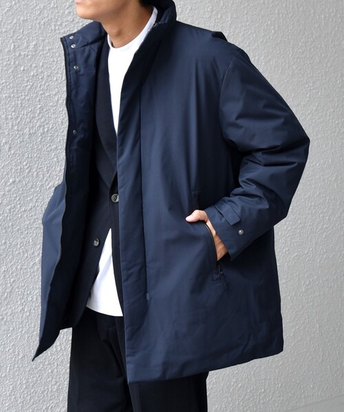 WEB限定】SHIPS any:〈撥水/防風等〉多機能 スタンドカラー ダウン