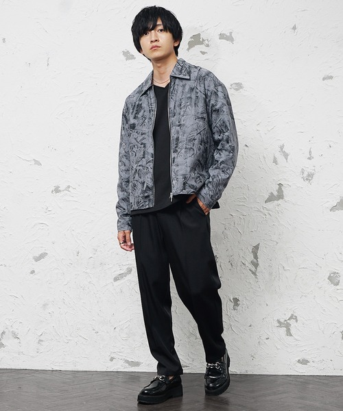 MinoriTY(マイノリティ)の「【MinoriTY】裏地付きショート丈ダブルジップツリーカモブルゾン メンズ ジャケット 秋服 春服 短丈(ブルゾン・メンズ・チャコール/ベージュ・M/L)」の7枚目の写真