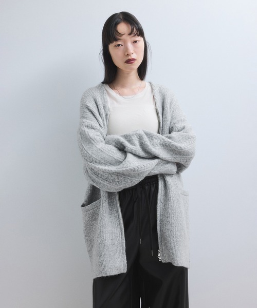 セール】【WEB限定】ミックスパターンジップミドルカーディガン