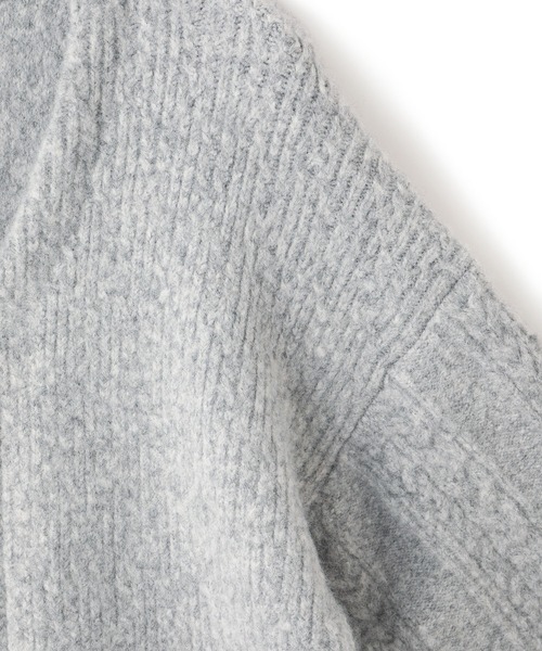 ADAM ET ROPE'(アダムエロペ)の「【WEB限定】ミックスパターンジップミドルカーディガン(カーディガン/ボレロ・レディース・ライトグレー/ベージュ系その他/レッド系その他・FREE)」の18枚目の写真