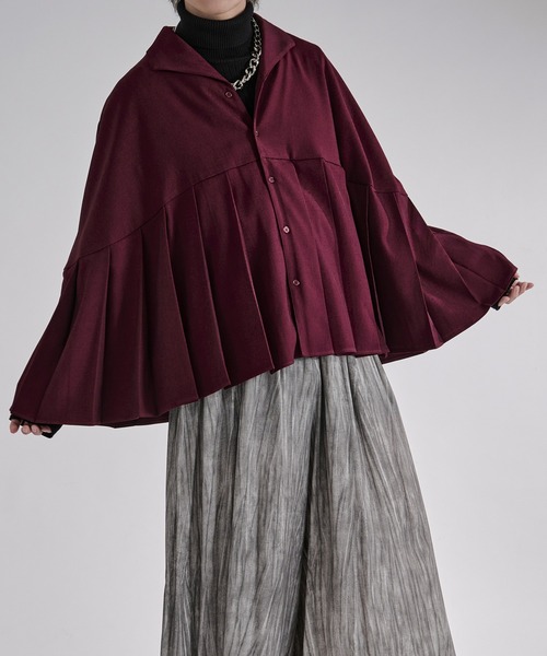Ellno Loset（エルノロゼット）の「プリーツポンチョシャツ（シャツ
