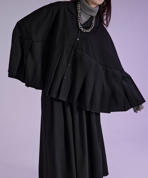 Ellno Loset(エルノロゼット)の「プリーツポンチョシャツ(シャツ/ブラウス・メンズ・ブラック/ボルドー・SMALL/MEDIUM/LARGE)」の11枚目の写真