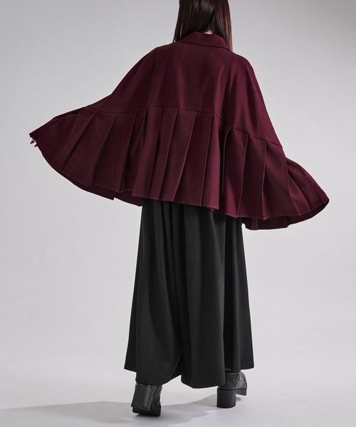 Ellno Loset(エルノロゼット)の「プリーツポンチョシャツ(シャツ/ブラウス・メンズ・ブラック/ボルドー・SMALL/MEDIUM/LARGE)」の14枚目の写真